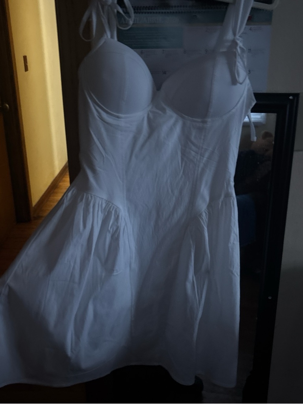Discovery White Tie-Shoulder Bustier Mini Dress
